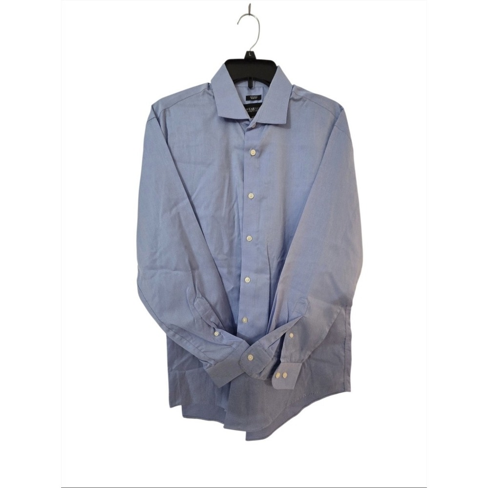 AWEARNESS Kenneth Cole‎ Dress Shirt Men's 16.5 32/33 Slim Fit Non-Iron Blue L/S